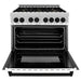 ZLINE 36" Autograph Dual Fuel Range, White Door, RAZ - WM - 36 - MB - Farmhouse Kitchen and Bath
