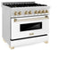 ZLINE 36" Autograph Edition Dual Fuel Range, White Door, RAZ - WM - 36 - G - Farmhouse Kitchen and Bath