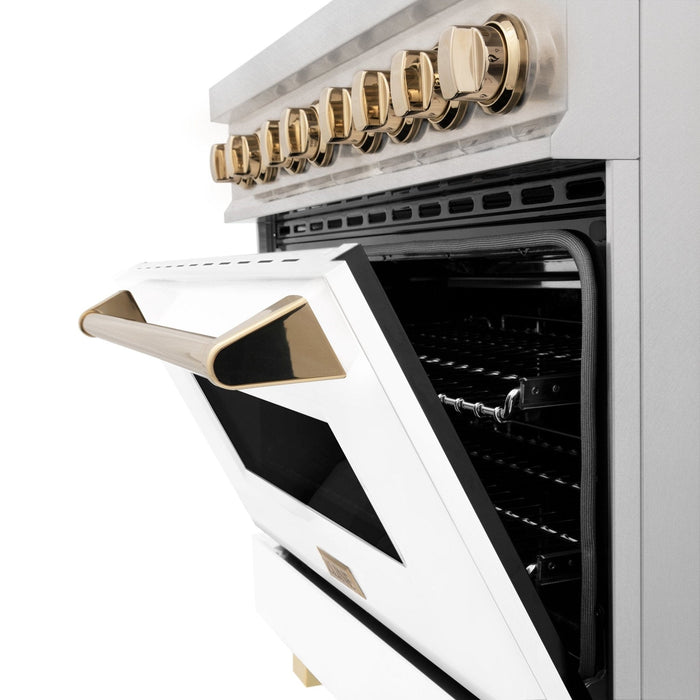 ZLINE 36" Autograph Edition Dual Fuel Range, White Door, RAZ - WM - 36 - G - Farmhouse Kitchen and Bath