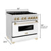 ZLINE 36" Autograph Edition Dual Fuel Range, White Door, RAZ - WM - 36 - G - Farmhouse Kitchen and Bath