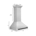 ZLINE 36" Autograph Edition DuraSnow Wall Range Hood 8654SNZ - 36 - MB - Farmhouse Kitchen and Bath
