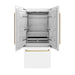 ZLINE 36" Autograph Edition French Door Refrigerator, Internal Water, Ice Dispenser, White Matte, Champagne Bronze Accents RBIVZ - WM - 36 - CB - Farmhouse Kitchen and Bath