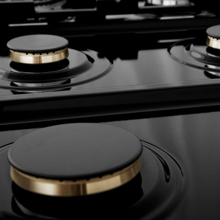 ZLINE 36" Autograph Edition Rangetop, DuraSnow, Gold Accent, RTSZ - 36 - G - Farmhouse Kitchen and Bath