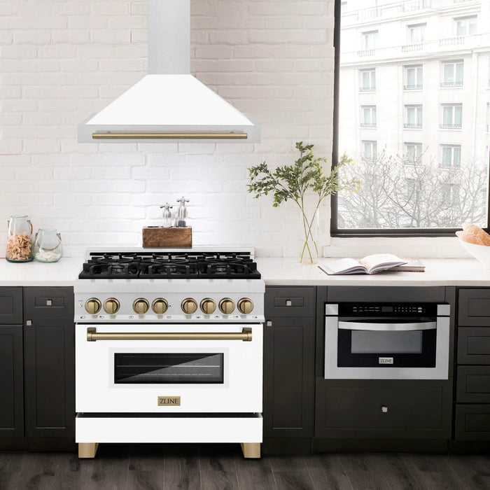 ZLINE 36" Autograph Stainless Wall Range Hood KB4SNZ - WM36 - MB - Farmhouse Kitchen and Bath
