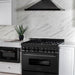 ZLINE 36" Black Stainless, Gas Burner/Electric Oven, Brass Burners, RAB - BR - 36 - Farmhouse Kitchen and Bath