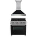 ZLINE 36" Bundle Range RAS - BLM - 36 & Range Hood 8654BLM - 36, 2KP - RASBLMRH36 - Farmhouse Kitchen and Bath