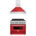 ZLINE 36" Bundle Range RAS - RM - 36 & Range Hood 8654RM - 36, 2KP - RASRMRH36 - Farmhouse Kitchen and Bath