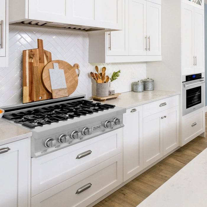ZLINE 36" Bundle Range Top RT36 & Wall Oven AWS - 30, 2KP - RTAWS36 - Farmhouse Kitchen and Bath