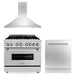 ZLINE 36" Bundled Stainless DualRange RangeHood Dishwasher 3KP - RARH36 - DW - Farmhouse Kitchen and Bath