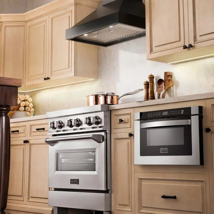 ZLINE 36" Designer Series Wooden Wall Range Hood in Black, KBCC - 36 - Farmhouse Kitchen and Bath