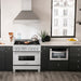 ZLINE 36" Dual Fuel Range, DuraSnow, Stainless, Brass Burners, RAS - SN - BR - 36 - Farmhouse Kitchen and Bath
