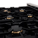 ZLINE 36" Dual Fuel Range, DuraSnow, Stainless, Brass Burners, RAS - SN - BR - 36 - Farmhouse Kitchen and Bath