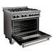 ZLINE 36" Dual Fuel Range, Snow Stainless, Snow Stainless Door, RAS - SN - 36 - Farmhouse Kitchen and Bath