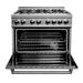 ZLINE 36" Dual Fuel Range, Snow Stainless, Snow Stainless Door, RAS - SN - 36 - Farmhouse Kitchen and Bath