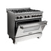 ZLINE 36" Dual Fuel Range, Snow Stainless, Snow Stainless Door, RAS - SN - 36 - Farmhouse Kitchen and Bath