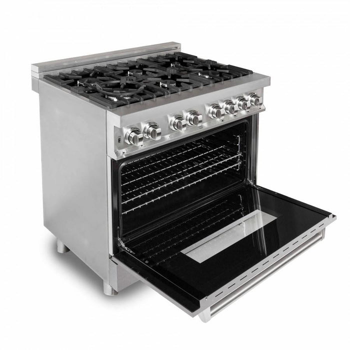 ZLINE 36" Dual Fuel Range with Snow Finish Door, RA - SN - 36 - Farmhouse Kitchen and Bath