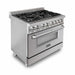 ZLINE 36" Dual Fuel Range with Snow Finish Door, RA - SN - 36 - Farmhouse Kitchen and Bath