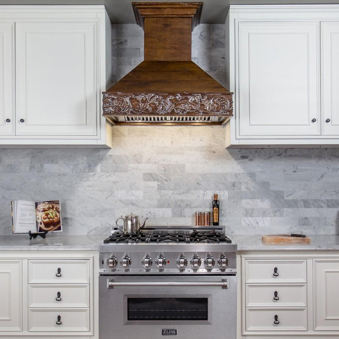 ZLINE 36" Dual Fuel Range with Snow Finish Door, RA - SN - 36 - Farmhouse Kitchen and Bath