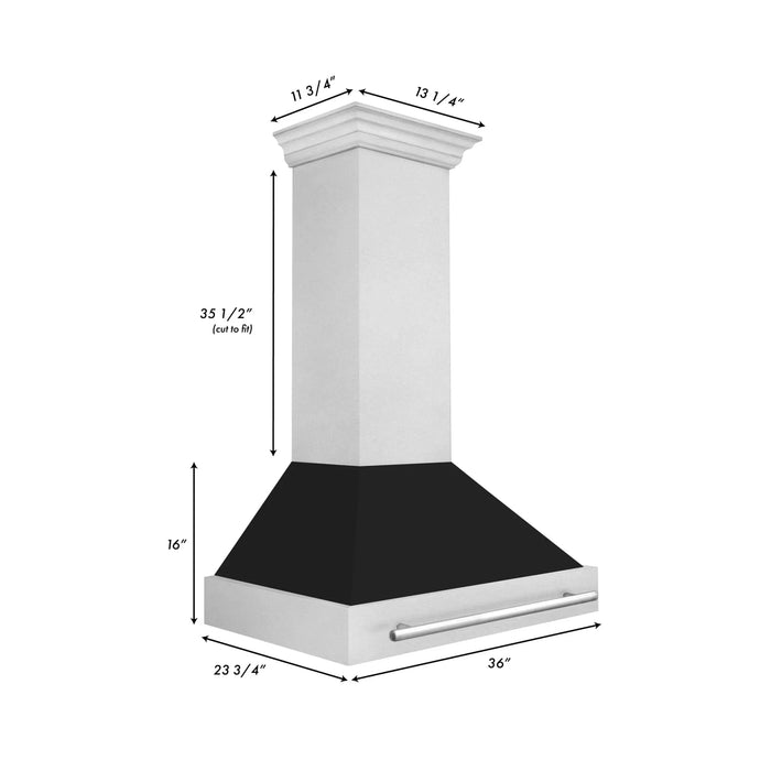 ZLINE 36" DuraSnow® Stainless Steel Range Hood 8654SNX - BLM - 36 - Farmhouse Kitchen and Bath