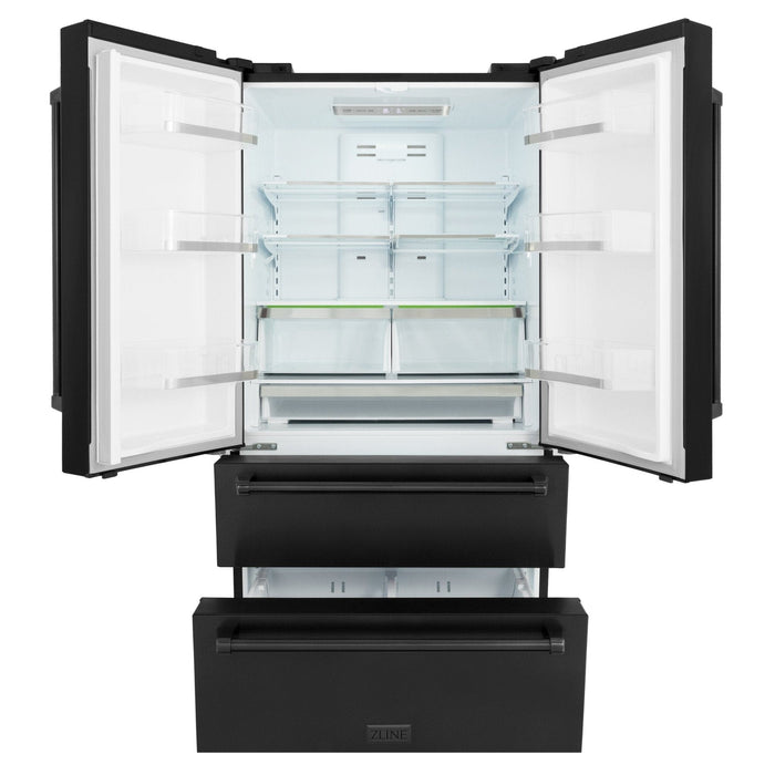 ZLINE 36" French Door Refrigerator,Ice Maker,Black Stainless,RFM - 36 - BS - Farmhouse Kitchen and Bath