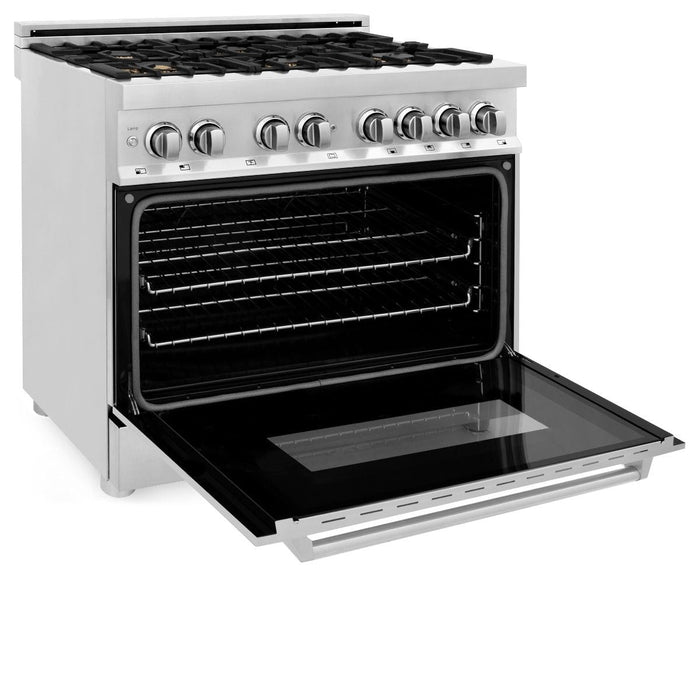 ZLINE 36" Gas Burner/Electric Oven Range, Brass Burners, RA - BR - 36 - Farmhouse Kitchen and Bath