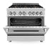 ZLINE 36" Gas Burner/Electric Oven Range, Brass Burners, RA - BR - 36 - Farmhouse Kitchen and Bath