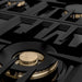 ZLINE 36" Gas Cooktop with 6 Gas Brass Burners and Black Porcelain Top RC - BR - 36 - PBT - Farmhouse Kitchen and Bath