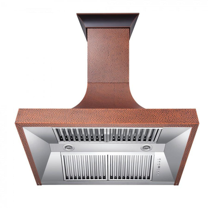 ZLINE 36" Hand - Hammered Copper Finish Wall Range Hood, 8632H - 36 - Farmhouse Kitchen and Bath