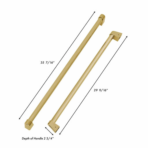 ZLINE 36 In. Autograph Edition Champagne Bronze Handle Set for Built in Refrigerators (3 Handles) (RBIVHZ - CB - 36) - Farmhouse Kitchen and Bath