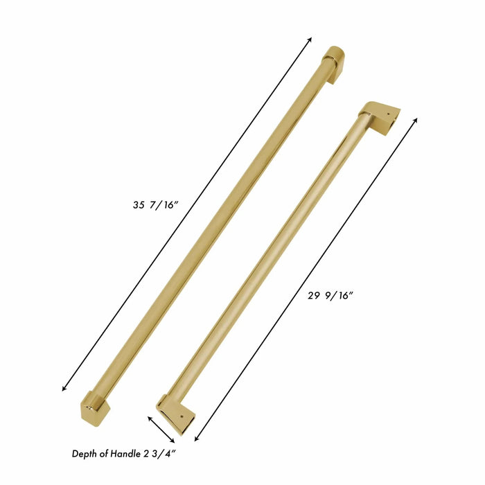 ZLINE 36 In. Autograph Edition Champagne Bronze Handle Set for Built in Refrigerators (3 Handles) (RBIVHZ - CB - 36) - Farmhouse Kitchen and Bath