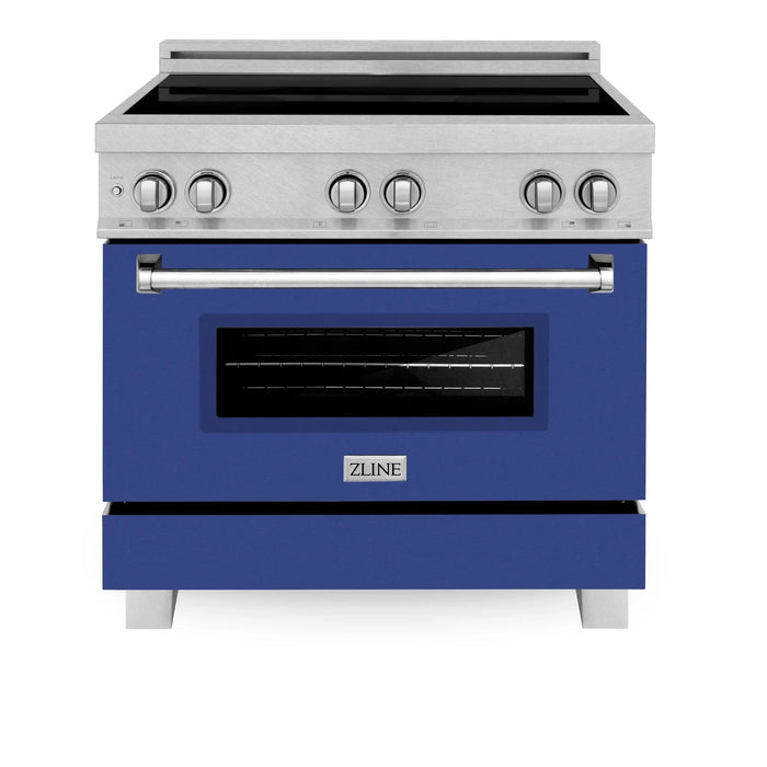 ZLINE 36" Induction Range in DuraSnow with a 4 Element Stove and Electric Oven RAINDS - BM - 36 - Farmhouse Kitchen and Bath
