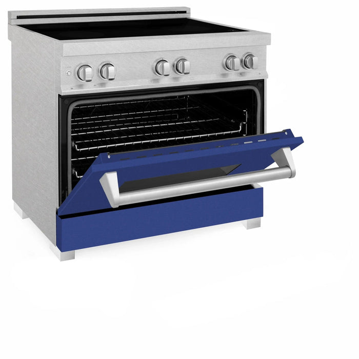ZLINE 36" Induction Range in DuraSnow with a 4 Element Stove and Electric Oven RAINDS - BM - 36 - Farmhouse Kitchen and Bath