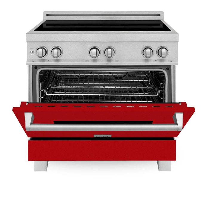 ZLINE 36" Induction Range in DuraSnow with a 4 Element Stove and Electric Oven RAINDS - RG - 36 - Farmhouse Kitchen and Bath