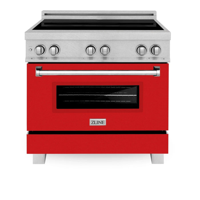 ZLINE 36" Induction Range in DuraSnow with a 4 Element Stove and Electric Oven RAINDS - RM - 36 - Farmhouse Kitchen and Bath