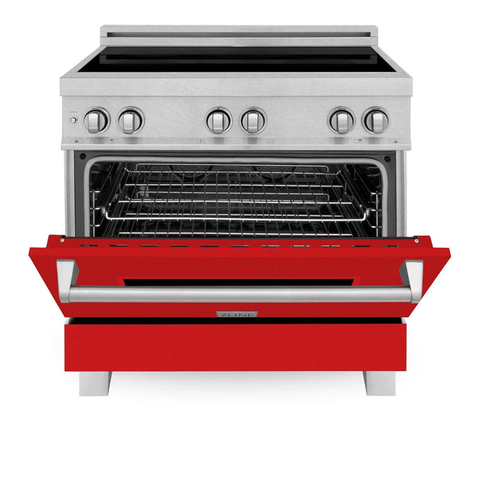 ZLINE 36" Induction Range in DuraSnow with a 4 Element Stove and Electric Oven RAINDS - RM - 36 - Farmhouse Kitchen and Bath