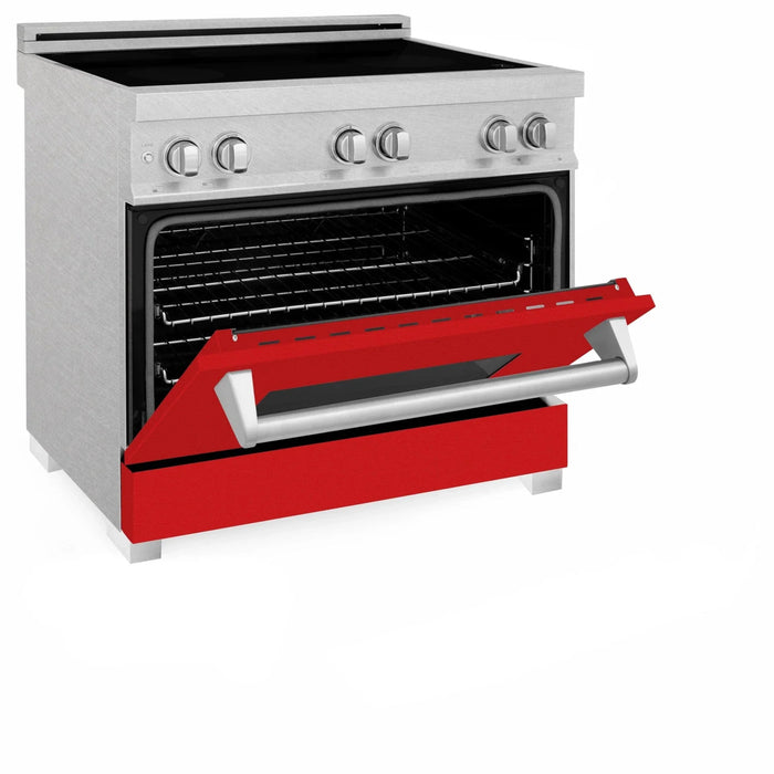 ZLINE 36" Induction Range in DuraSnow with a 4 Element Stove and Electric Oven RAINDS - RM - 36 - Farmhouse Kitchen and Bath