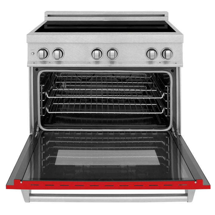ZLINE 36" Induction Range in DuraSnow with a 4 Element Stove and Electric Oven RAINDS - RM - 36 - Farmhouse Kitchen and Bath