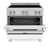 ZLINE 36" Induction Range in DuraSnow with a 4 Element Stove and Electric Oven RAINDS - WM - 36 - Farmhouse Kitchen and Bath
