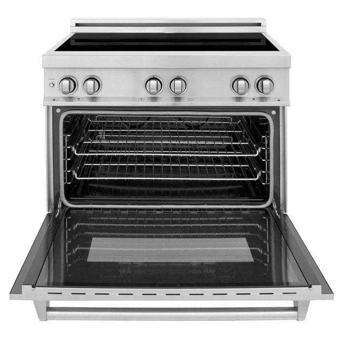 ZLINE 36" Induction Range with a 4 Element Stove and Electric Oven in Stainless Steel RAIND - 36 - Farmhouse Kitchen and Bath