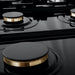 ZLINE 36" Porcelain Rangetop, DuraSnow®, 6 Brass Burners, RTS - BR - 36 - Farmhouse Kitchen and Bath