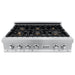 ZLINE 36" Porcelain Rangetop, DuraSnow®, 6 Brass Burners, RTS - BR - 36 - Farmhouse Kitchen and Bath