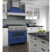 ZLINE 36" Professional Dual Fuel Range in Snow Stainless, Blue Gloss Door, RAS - BG - 36 - Farmhouse Kitchen and Bath