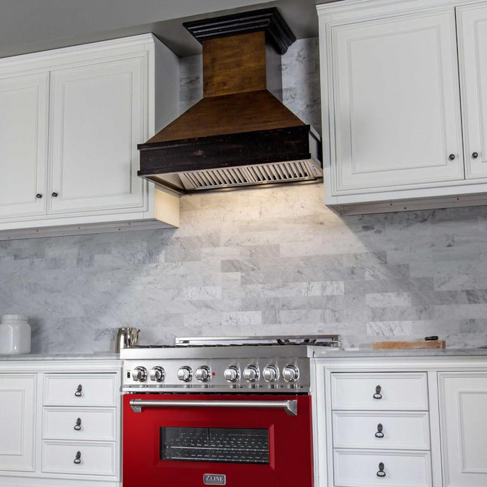 ZLINE 36" Professional Dual Fuel Range, Red Gloss Door, RA - RG - 36 - Farmhouse Kitchen and Bath