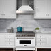 ZLINE 36" Professional Dual Fuel Range, Snow Stainless, White Matte Door, RAS - WM - 36 - Farmhouse Kitchen and Bath