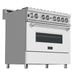 ZLINE 36" Professional Dual Fuel Range, Snow Stainless, White Matte Door, RAS - WM - 36 - Farmhouse Kitchen and Bath