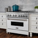 ZLINE 36" Professional Dual Fuel Range, Snow Stainless, White Matte Door, RAS - WM - 36 - Farmhouse Kitchen and Bath