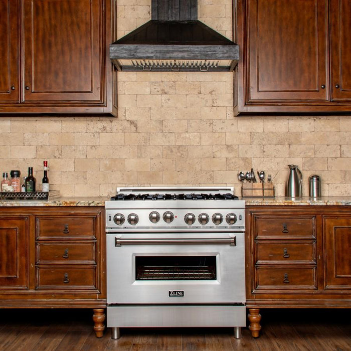 ZLINE 36' Professional Gas on Gas Range in Stainless Steel, RG36 - Farmhouse Kitchen and Bath