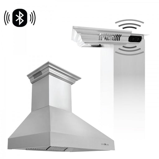 ZLINE 36" Professional Wall Range Hood, Built - in CrownSound® Bluetooth Speakers, 667CRN - BT - 36 - Farmhouse Kitchen and Bath