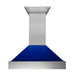 ZLINE 36" Snow Finish Wall Range Hood, Blue Gloss Shell, 8654BG - 36 - Farmhouse Kitchen and Bath