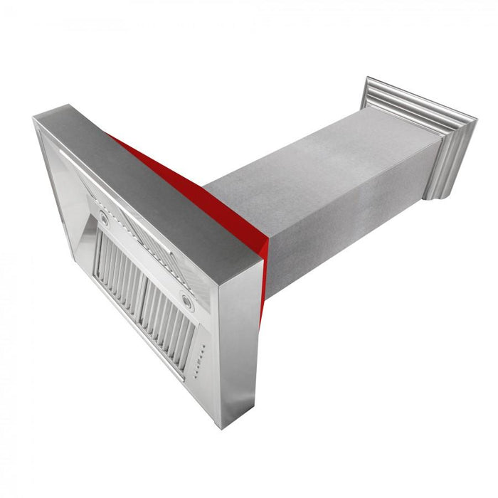 ZLINE 36" Snow Finish Wall Range Hood, Red Matte Shell, 8654RM - 36 - Farmhouse Kitchen and Bath